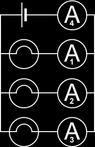 Parallel circuit with lamps